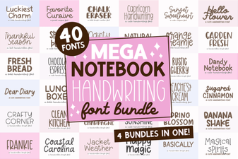 Mega Notebook Font Bundle for Creative Handwriting Projects